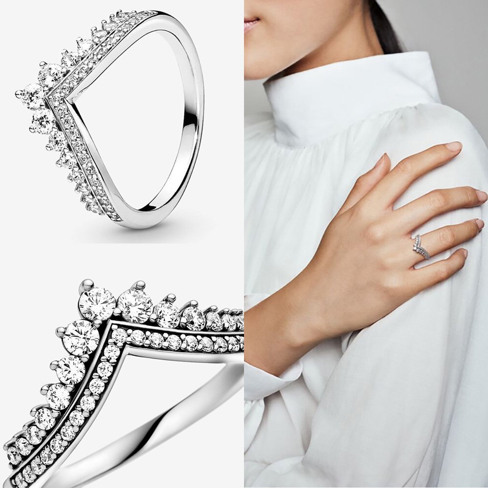 Authentic 925 Sterling Silver Princess Tiara Crown Sparkling Love Heart ,CZ Rings for Women Engagement Jewelry Anniversary 3 Authentic 925 Sterling Silver Princess Tiara Crown Sparkling Love Heart ,CZ Rings for Women Engagement Jewelry Anniversary 3