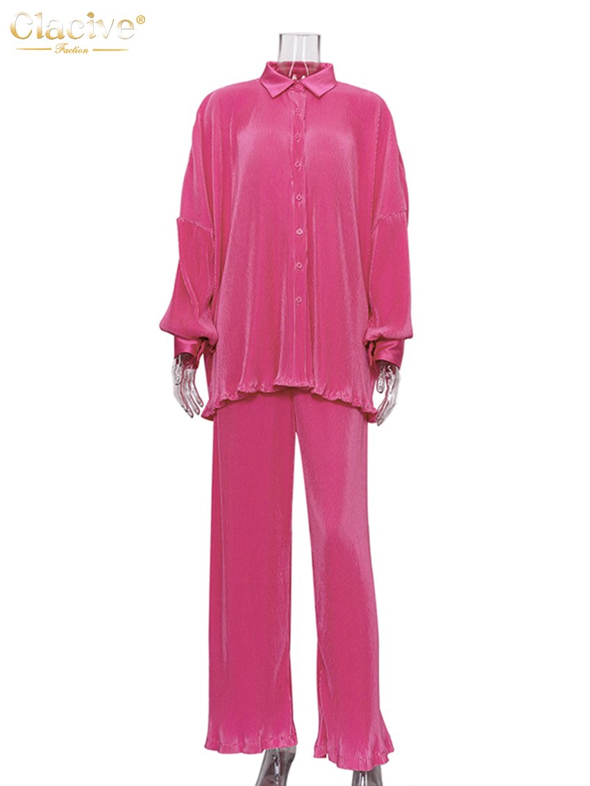 Clacive Elegant Green Pants Set Women Autumn Long Sleeve Blouses Matching Wide Trousers Suit Loose Shirts Two Piece Pant Set 6 Clacive Elegant Green Pants Set Women Autumn Long Sleeve Blouses Matching Wide Trousers Suit Loose Shirts Two Piece Pant Set 6