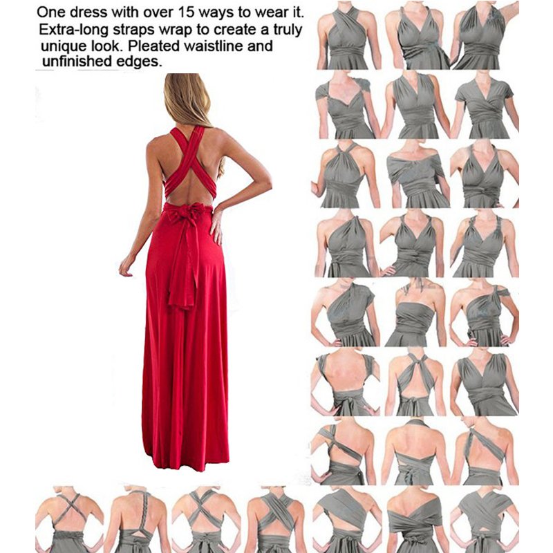 Sexy Women Multiway Wrap Convertible Boho Maxi Club Red Dress Bandage Long Dress Party Bridesmaids Infinity Robe Longue Femme 6 Sexy Women Multiway Wrap Convertible Boho Maxi Club Red Dress Bandage Long Dress Party Bridesmaids Infinity Robe Longue Femme 6
